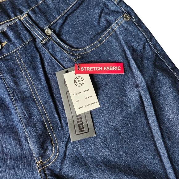 Men’s Skinny Fit Stretch Jeans 36x33 Dark Blue - Picture 4 of 9